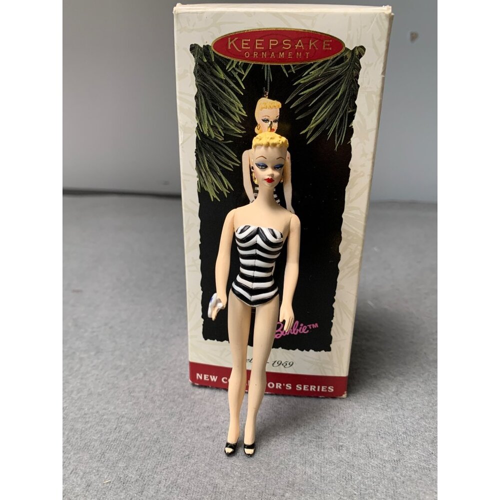 1994 Hallmark Keepsake Barbie Ornament Black & White Swimsuit Handcrafted Collec